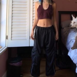 Purple velvet crop halter top